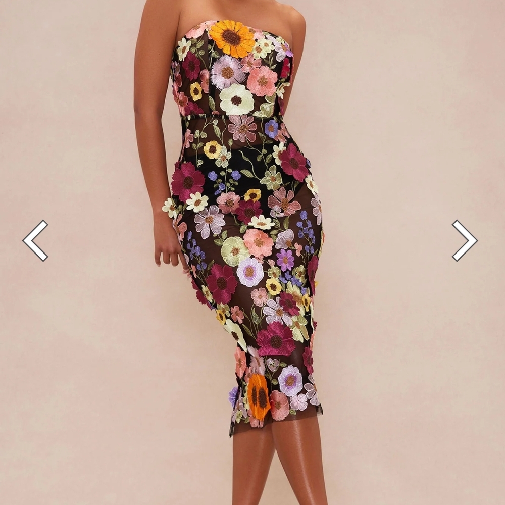 Floral Strapless Dress